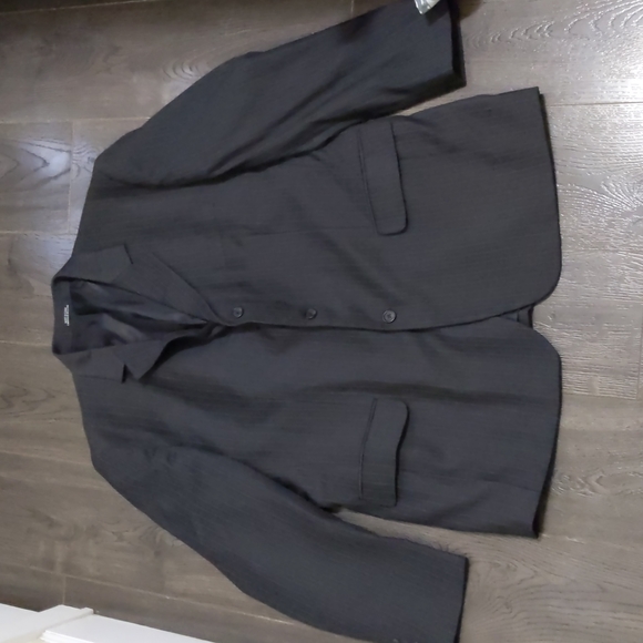 2/$50 - 2XL Dark Grey Striped Men's Formal Suit - Picture 3 of 8